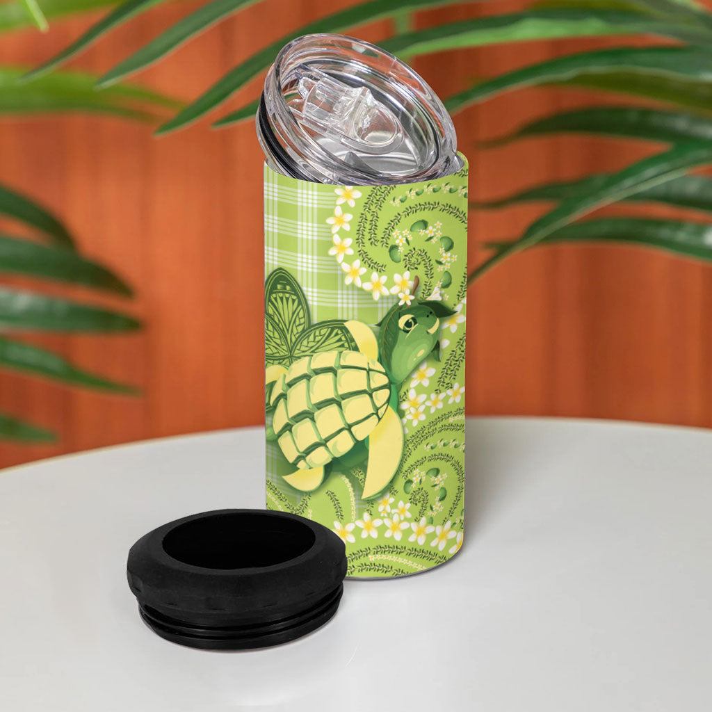 Hawaii Palaka 4 in 1 Can Cooler Tumbler Cute Green Mango Turtle On The Waves DT05 - Polynesian Pride