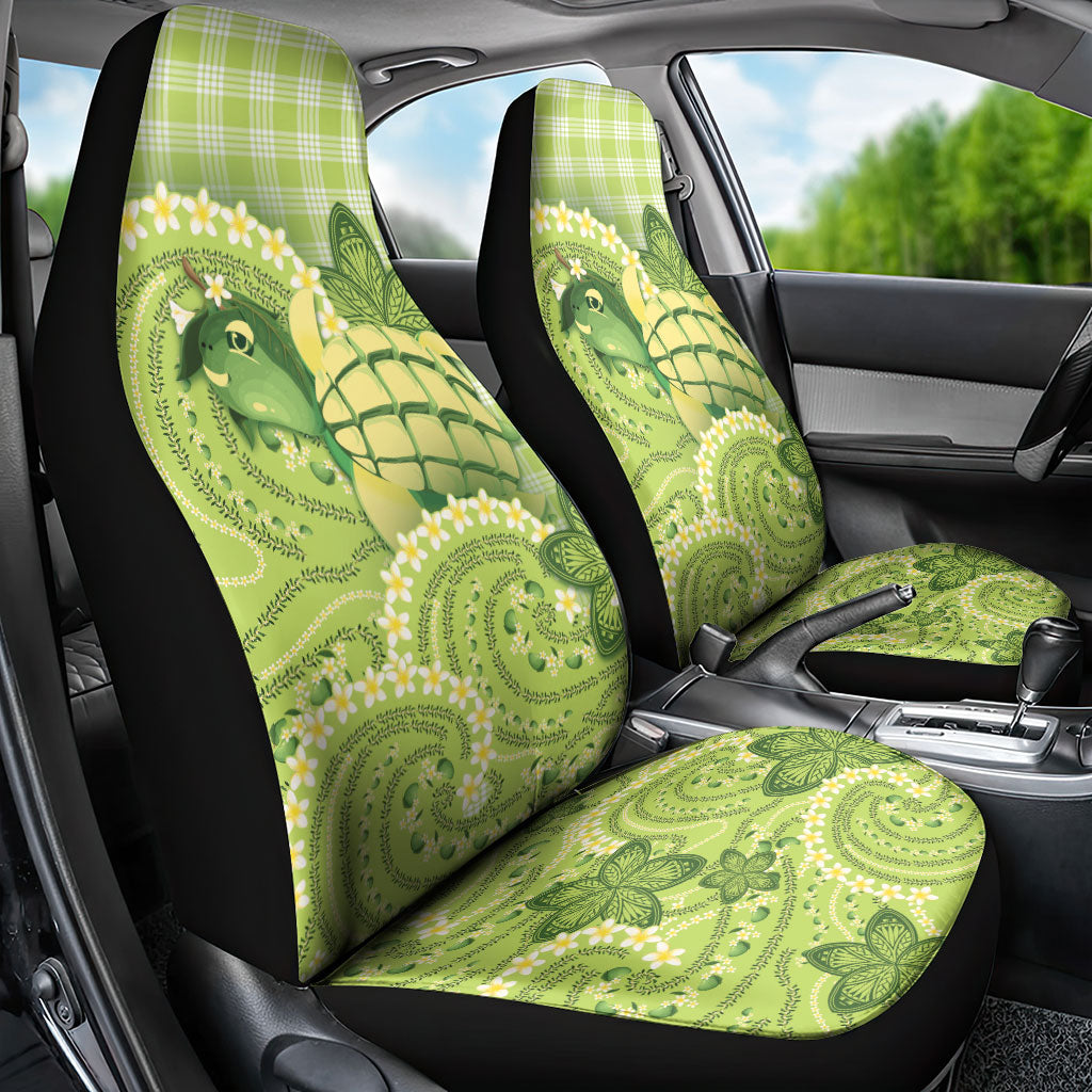Hawaii Palaka Car Seat Cover Cute Green Mango Turtle On The Waves DT05 - Polynesian Pride