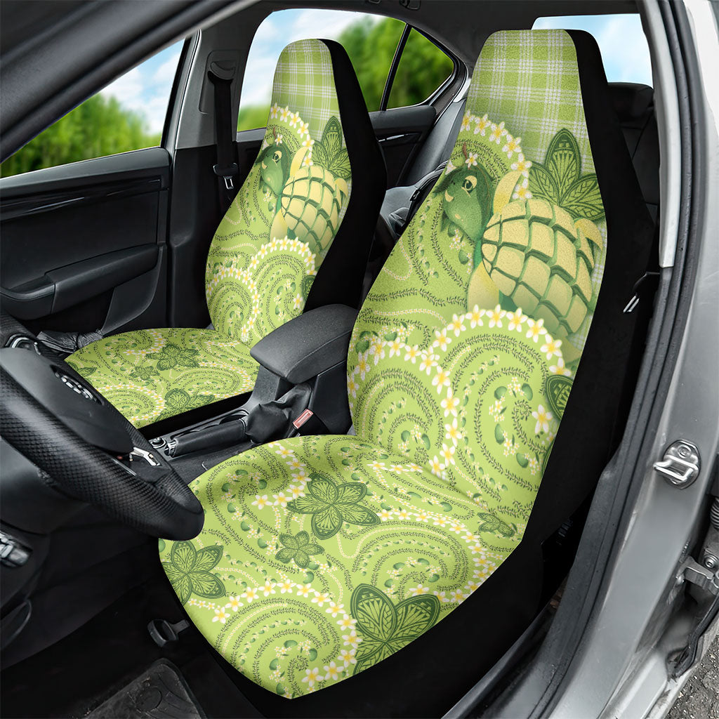 Hawaii Palaka Car Seat Cover Cute Green Mango Turtle On The Waves DT05 - Polynesian Pride