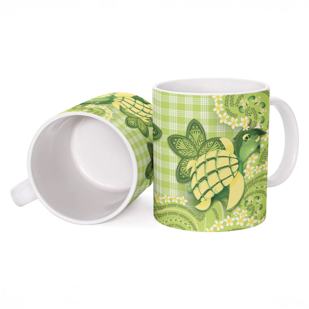 Hawaii Palaka Ceramic Mug Cute Green Mango Turtle On The Waves DT05 - Polynesian Pride