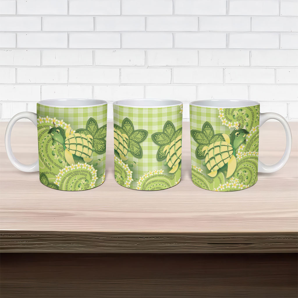 Hawaii Palaka Ceramic Mug Cute Green Mango Turtle On The Waves DT05 - Polynesian Pride