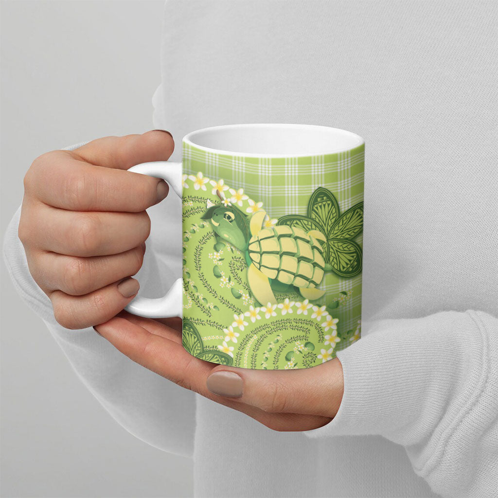 Hawaii Palaka Ceramic Mug Cute Green Mango Turtle On The Waves DT05 - Polynesian Pride