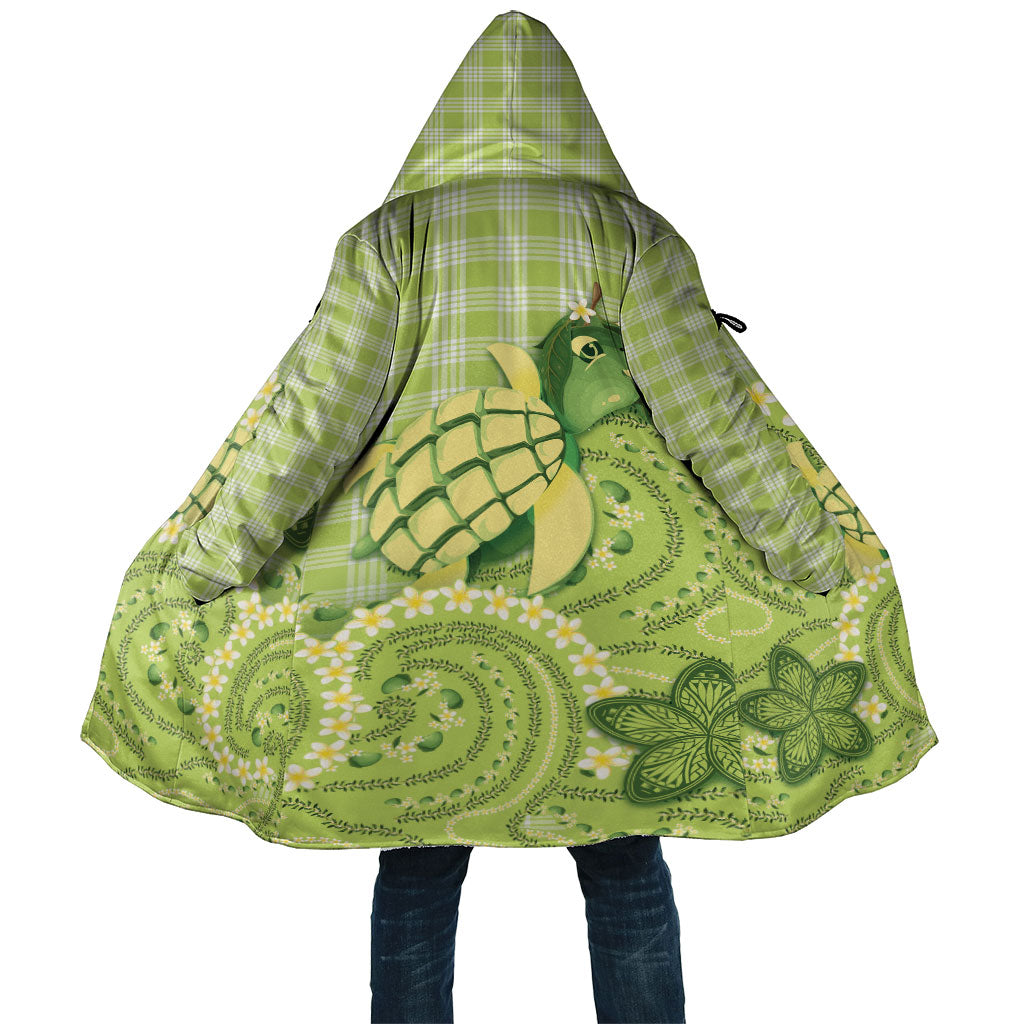 Hawaii Palaka Cloak Cute Green Mango Turtle On The Waves DT05 Unisex Green - Polynesian Pride