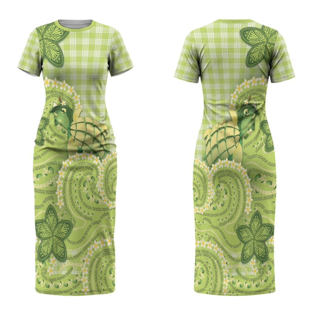 Hawaii Palaka Couples Matching Short Sleeve Bodycon Dress and Long Sleeve Button Shirt Cute Green Mango Turtle On The Waves DT05 - Polynesian Pride