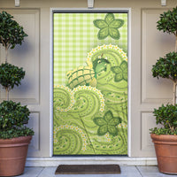Hawaii Palaka Door Cover Cute Green Mango Turtle On The Waves DT05 Green - Polynesian Pride