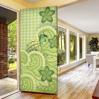 Hawaii Palaka Door Cover Cute Green Mango Turtle On The Waves DT05 - Polynesian Pride