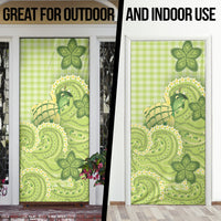 Hawaii Palaka Door Cover Cute Green Mango Turtle On The Waves DT05 - Polynesian Pride