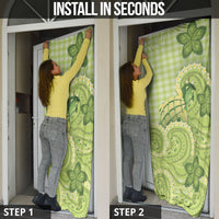 Hawaii Palaka Door Cover Cute Green Mango Turtle On The Waves DT05 - Polynesian Pride