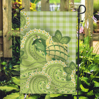 Hawaii Palaka Garden Flag Cute Green Mango Turtle On The Waves DT05 Garden Flag Green - Polynesian Pride