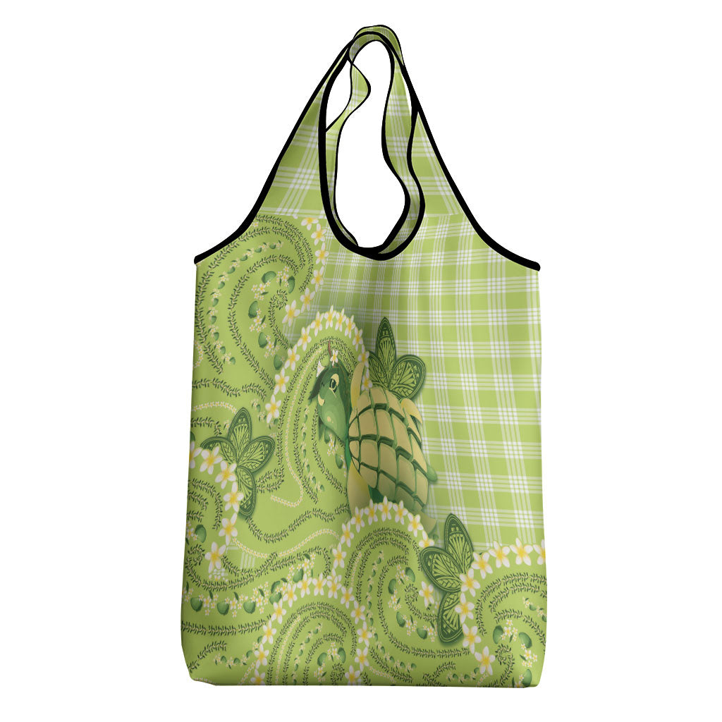 Hawaii Palaka Grocery Bag Cute Green Mango Turtle On The Waves DT05 - Polynesian Pride
