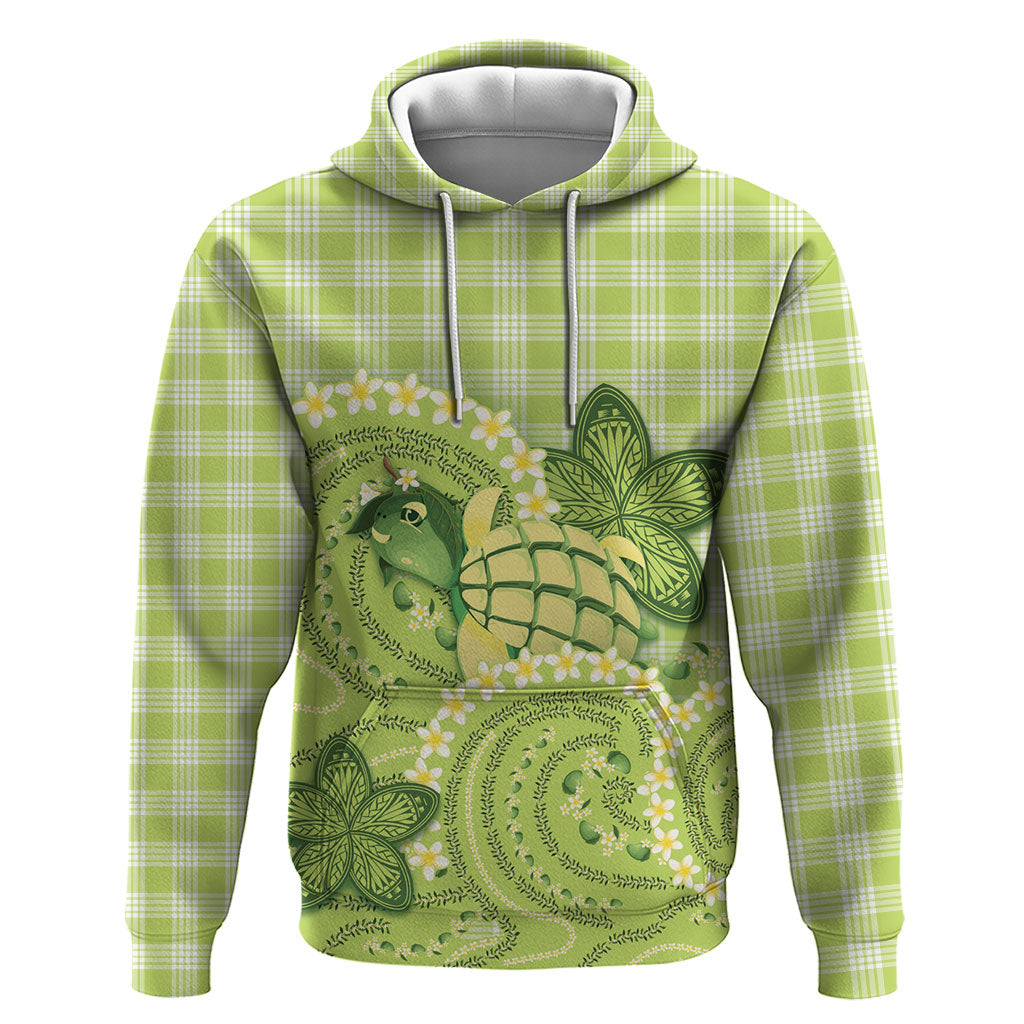 Hawaii Palaka Hoodie Cute Green Mango Turtle On The Waves DT05 Pullover Hoodie Green - Polynesian Pride