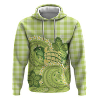 Hawaii Palaka Hoodie Cute Green Mango Turtle On The Waves DT05 Pullover Hoodie Green - Polynesian Pride