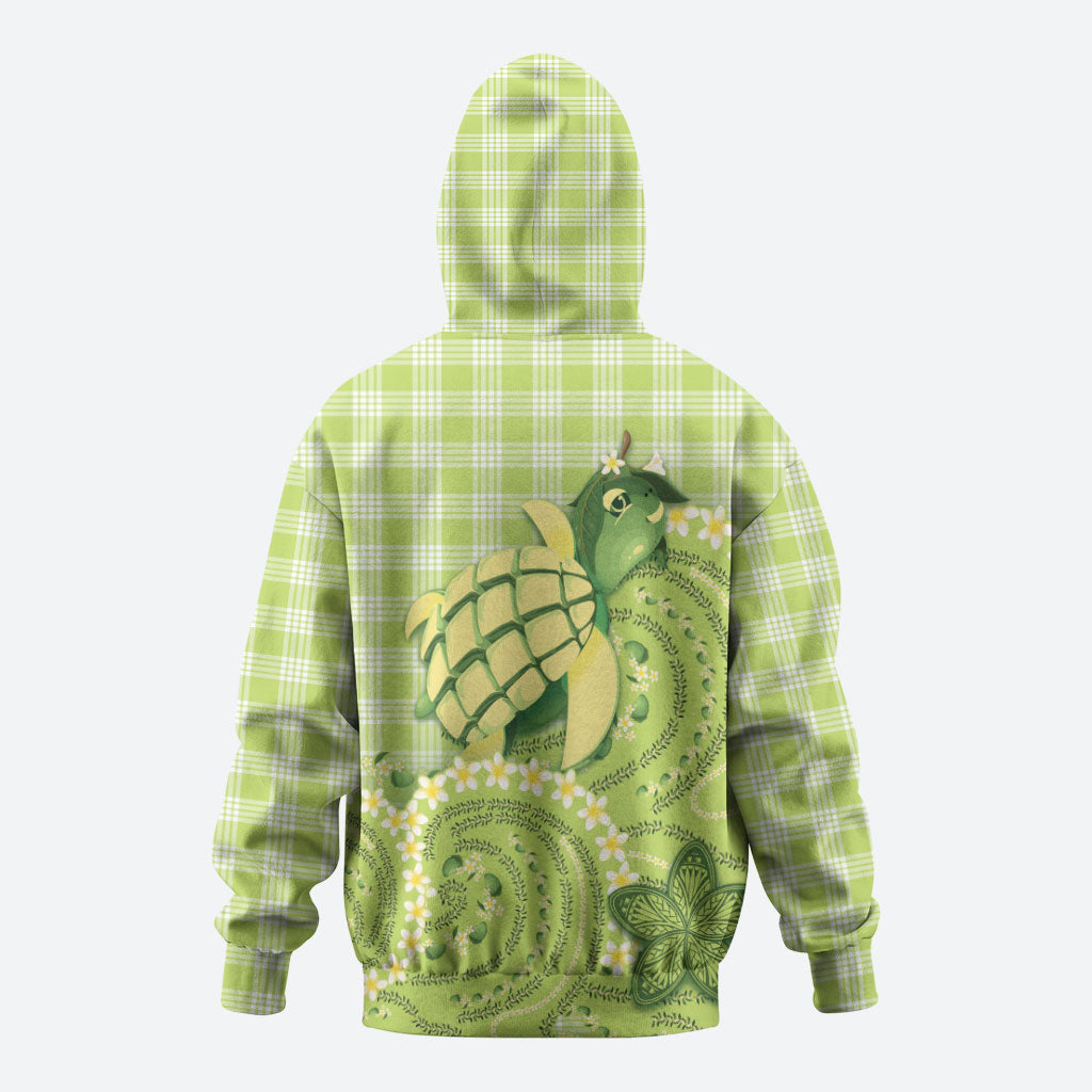 Hawaii Palaka Hoodie Cute Green Mango Turtle On The Waves DT05 - Polynesian Pride