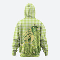 Hawaii Palaka Hoodie Cute Green Mango Turtle On The Waves DT05 - Polynesian Pride