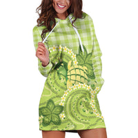 Hawaii Palaka Hoodie Dress Cute Green Mango Turtle On The Waves DT05 Green - Polynesian Pride