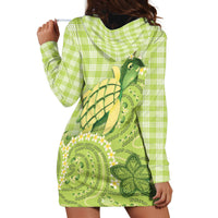 Hawaii Palaka Hoodie Dress Cute Green Mango Turtle On The Waves DT05 - Polynesian Pride