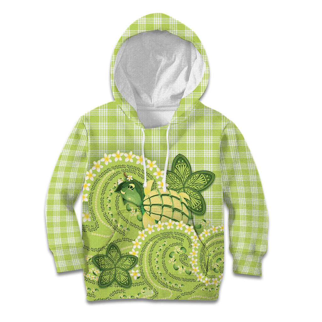 Hawaii Palaka Kid Hoodie Cute Green Mango Turtle On The Waves DT05 Hoodie Green - Polynesian Pride