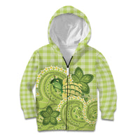 Hawaii Palaka Kid Hoodie Cute Green Mango Turtle On The Waves DT05 Zip Hoodie Green - Polynesian Pride