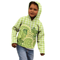 Hawaii Palaka Kid Hoodie Cute Green Mango Turtle On The Waves DT05 - Polynesian Pride