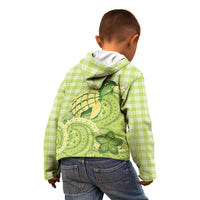 Hawaii Palaka Kid Hoodie Cute Green Mango Turtle On The Waves DT05 - Polynesian Pride