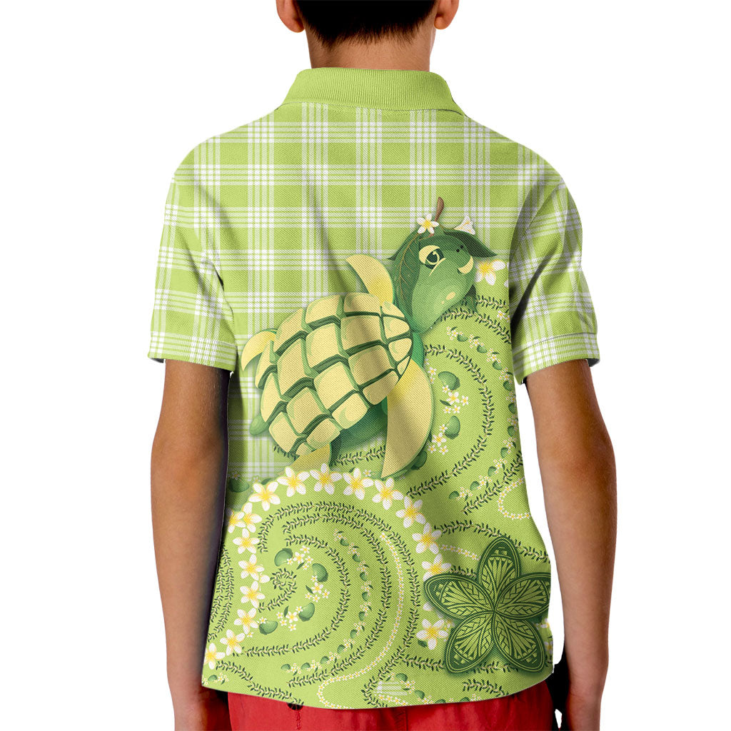 Hawaii Palaka Kid Polo Shirt Cute Green Mango Turtle On The Waves DT05 - Polynesian Pride