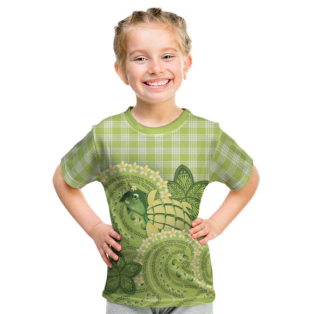 Hawaii Palaka Kid T Shirt Cute Green Mango Turtle On The Waves DT05 Green - Polynesian Pride