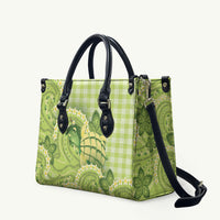 Hawaii Palaka Leather Bag Cute Green Mango Turtle On The Waves DT05 Green - Polynesian Pride