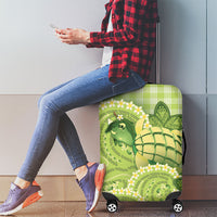 Hawaii Palaka Luggage Cover Cute Green Mango Turtle On The Waves DT05 - Polynesian Pride