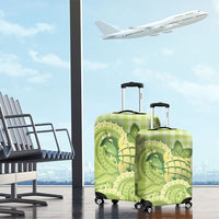 Hawaii Palaka Luggage Cover Cute Green Mango Turtle On The Waves DT05 - Polynesian Pride
