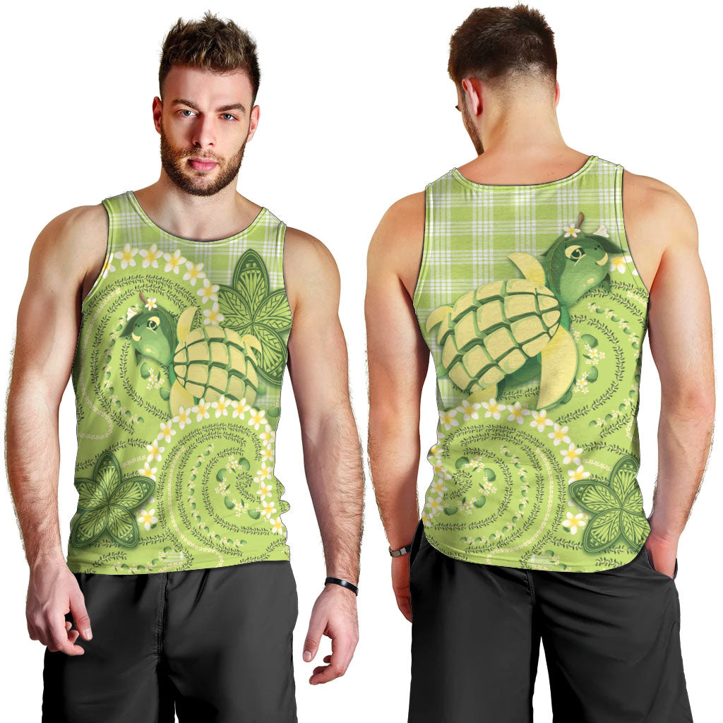 Hawaii Palaka Men Tank Top Cute Green Mango Turtle On The Waves DT05 - Polynesian Pride