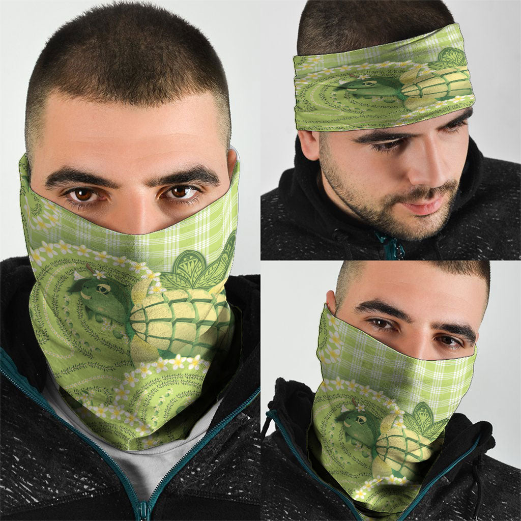 Hawaii Palaka Neck Gaiter Cute Green Mango Turtle On The Waves DT05 - Polynesian Pride