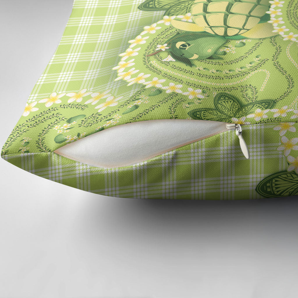 Hawaii Palaka Pillow Cover Cute Green Mango Turtle On The Waves DT05 - Polynesian Pride