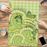 Hawaii Palaka Puzzle Cute Green Mango Turtle On The Waves DT05 Green - Polynesian Pride
