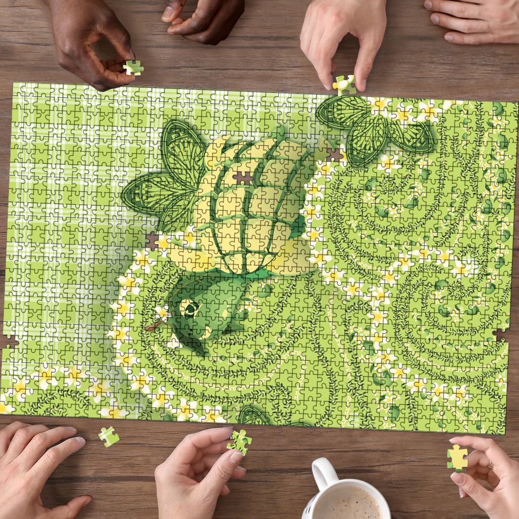 Hawaii Palaka Puzzle Cute Green Mango Turtle On The Waves DT05 - Polynesian Pride