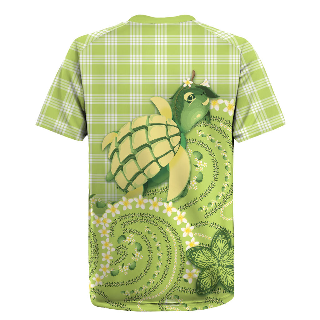 Hawaii Palaka Rugby Jersey Cute Green Mango Turtle On The Waves DT05 - Polynesian Pride