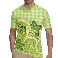 Hawaii Palaka Rugby Jersey Cute Green Mango Turtle On The Waves DT05 - Polynesian Pride