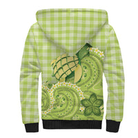 Hawaii Palaka Sherpa Hoodie Cute Green Mango Turtle On The Waves DT05 - Polynesian Pride
