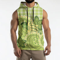 Hawaii Palaka Sleeveless Hoodie Cute Green Mango Turtle On The Waves DT05 - Polynesian Pride