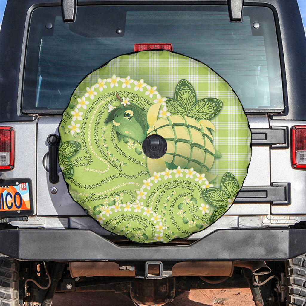 Hawaii Palaka Spare Tire Cover Cute Green Mango Turtle On The Waves DT05 Green - Polynesian Pride