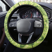 Hawaii Palaka Steering Wheel Cover Cute Green Mango Turtle On The Waves DT05 - Polynesian Pride