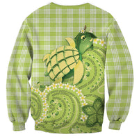 Hawaii Palaka Sweatshirt Cute Green Mango Turtle On The Waves DT05 - Polynesian Pride