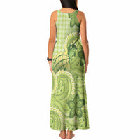 Hawaii Palaka Tank Maxi Dress Cute Green Mango Turtle On The Waves DT05 - Polynesian Pride