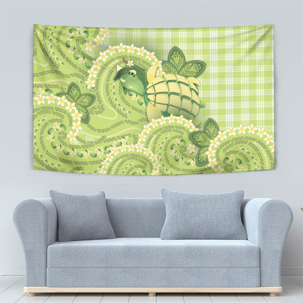 Hawaii Palaka Tapestry Cute Green Mango Turtle On The Waves DT05 - Polynesian Pride