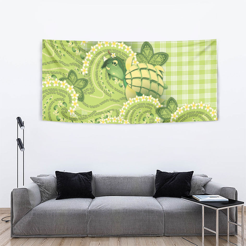 Hawaii Palaka Tapestry Cute Green Mango Turtle On The Waves DT05 - Polynesian Pride
