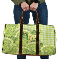 Hawaii Palaka Travel Bag Cute Green Mango Turtle On The Waves DT05 Green - Polynesian Pride