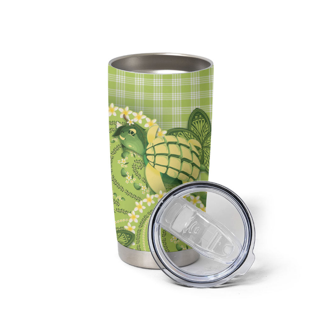 Hawaii Palaka Tumbler Cup Cute Green Mango Turtle On The Waves DT05 - Polynesian Pride