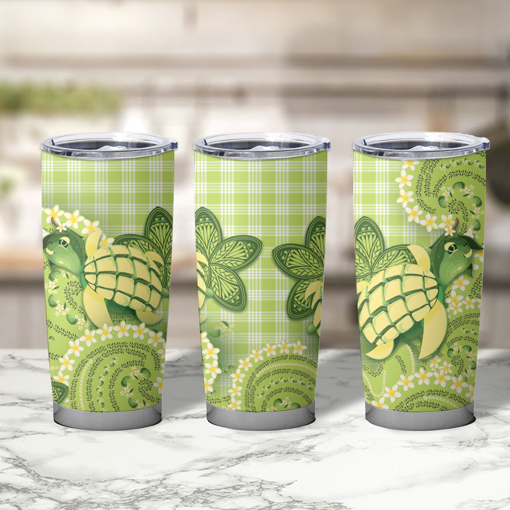 Hawaii Palaka Tumbler Cup Cute Green Mango Turtle On The Waves DT05 - Polynesian Pride