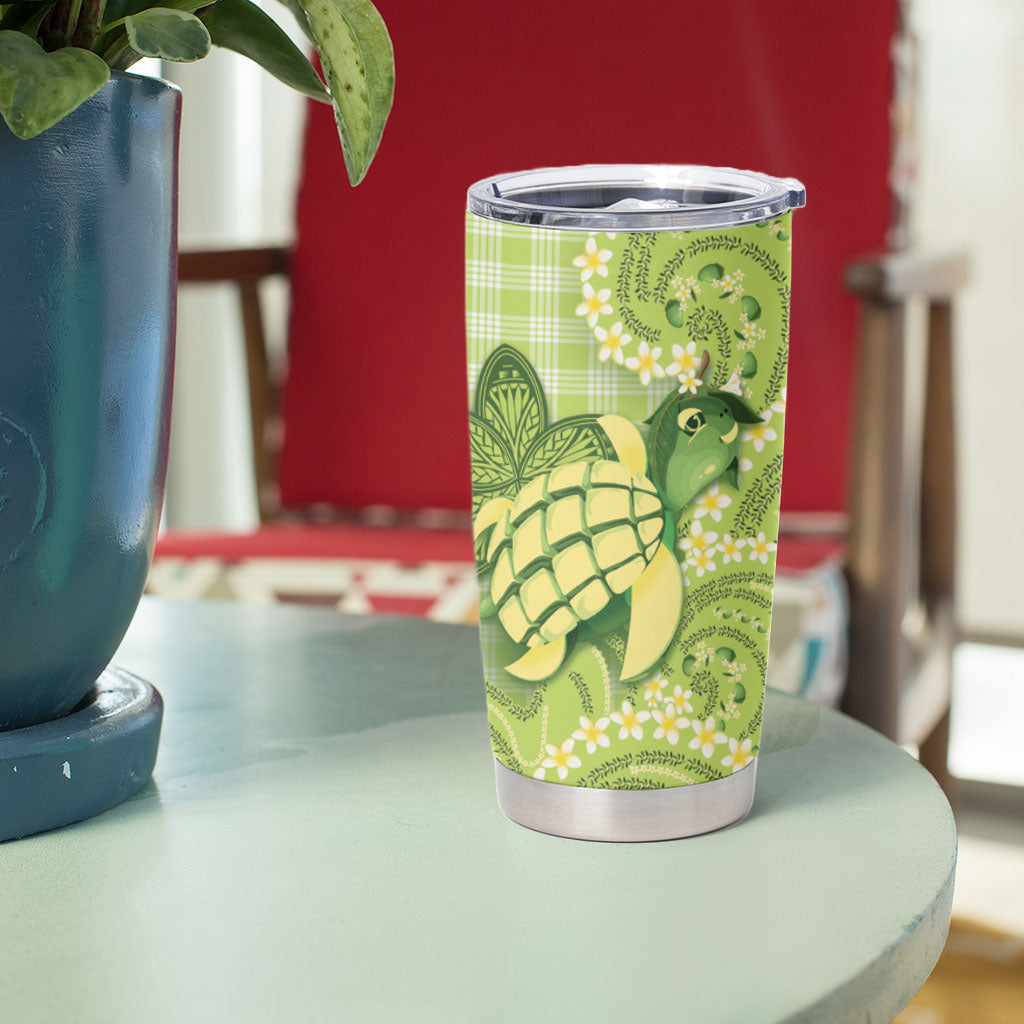 Hawaii Palaka Tumbler Cup Cute Green Mango Turtle On The Waves DT05 - Polynesian Pride