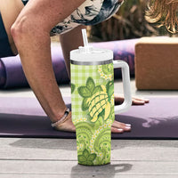 Hawaii Palaka Tumbler With Handle Cute Green Mango Turtle On The Waves DT05 - Polynesian Pride