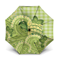 Hawaii Palaka Umbrella Cute Green Mango Turtle On The Waves DT05 One Size Folded 11.42 inch Opened Diameter 37.4 inch Green - Polynesian Pride